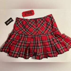 Tripp NYC Red Plaid Mini Skirt